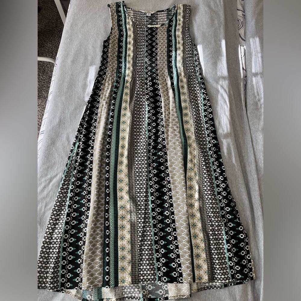 Petite Smocked Chest Midi Sun Dress